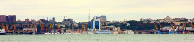 A panoramic view of central Odessa, as seen from the Black Sea