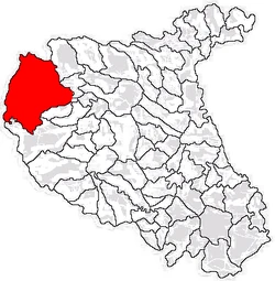 Location of Tulnici in Vrancea County