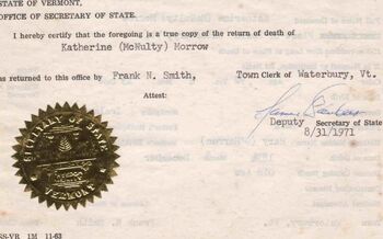 Death Cert Kath Morrow