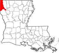 Map of Louisiana highlighting Caddo Parish