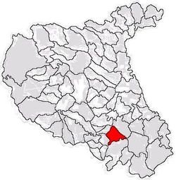 Location of Gugeşti in Vrancea County