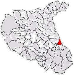 Location of Biliești in Vrancea County