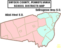 Map of Snyder County Pennsylvania School Districts