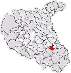Location of Milcovul in Vrancea County