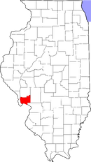 Map of Illinois highlighting Jersey County