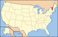 Map of the U.S. highlighting Vermont