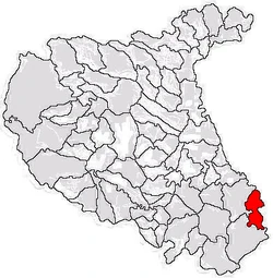 Location of Nănești in Vrancea County