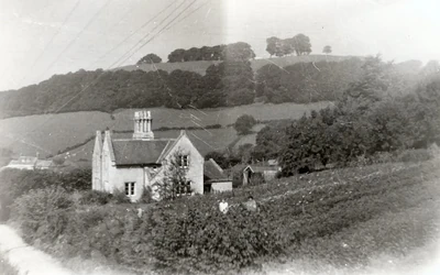 View on the outskirts of Uley, Smallpox Hill in the background