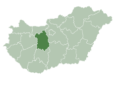 Location of Fejér County in Hungary