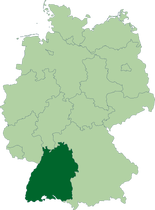 Deutschland Lage von Baden-Württemberg