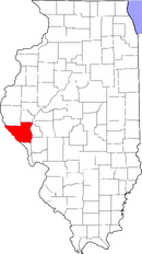 Map of Illinois highlighting Pike County