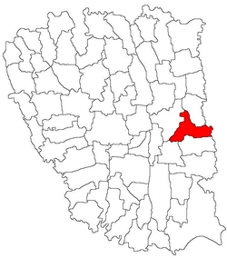 Location of Măstăcani in Galați County