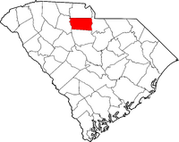 Map of South Carolina highlighting Chester County