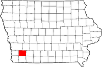Map of Iowa highlighting Montgomery County