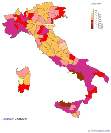 GIORDANO (ORIGINE COGNOME)