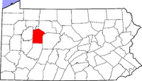 Map of Pennsylvania highlighting Jefferson County