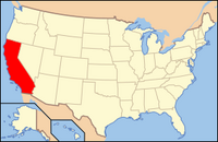 Map of USA CA