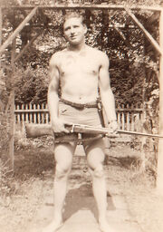 Ralph Herman Freudenberg I (1931-1992) at the home of Bertha Griffin in Westbrookville, New York in the summer of 1947