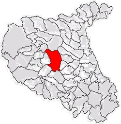 Location of Mera in Vrancea County