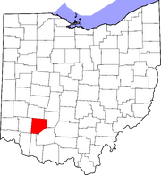 Map of Ohio highlighting Clinton County