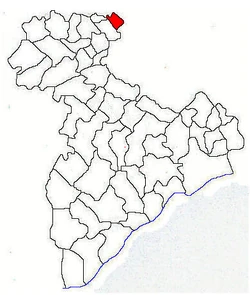 Location of Săbăreni in Giurgiu County