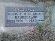 Doris Elizabeth Wilkins Williamson Handegaard tombstone in 2012