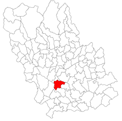 Location of Ploiești in Prahova County