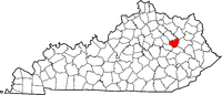 Map of Kentucky highlighting Menifee County