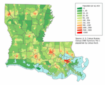 Louisiana population map