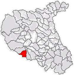 Location of Jitia in Vrancea County