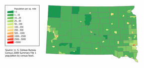 South Dakota population map