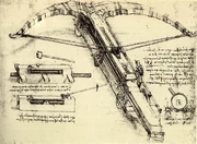 's blueprint for a crossbow, part of , ca. 1500.