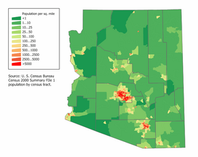 Arizona population map