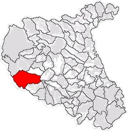 Location of Nereju in Vrancea County