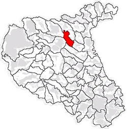 Location of Străoane in Vrancea County