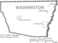 Map of Washington Parish Louisiana With Municipal Labels