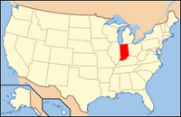 Map of the U.S. highlighting Indiana