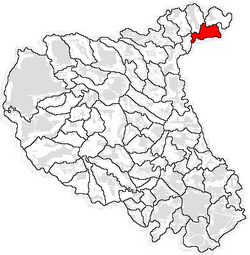Location of Tănăsoaia in Vaslui County