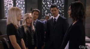 Nathan and Maxie, along with Dante and Lulu, pay their respects to Anna about Duke
