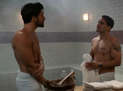 Chase and Dante Falconeri meet up in a sauna (2023)