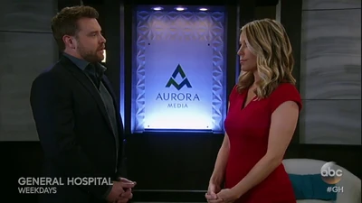 Drew and Carly Spencer at the Aurora Media office