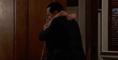 Kristina hugs her dad