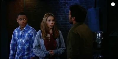T.J. and Molly with Dante after Morgan stole Julian's car (2016)