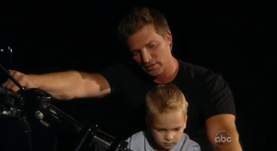 Jake on Jason's motorcycle