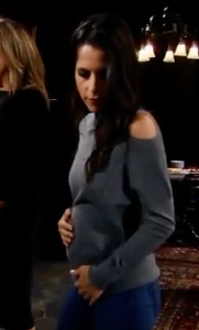 Sam during her pregnancy
