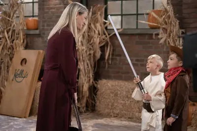 Nina with grandson Wiley and cousin James on Halloween (2023)