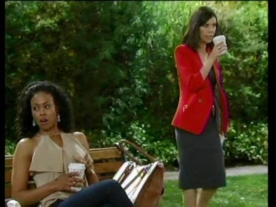 Jordan Ashford and Anna Devane secretly meet in the park (2017)