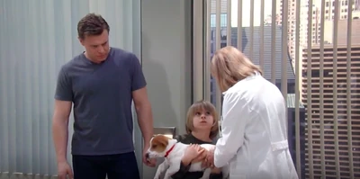 Jake with his dad and grandma