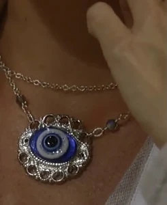 Carly wearing the Evil Eye Necklace (2014)