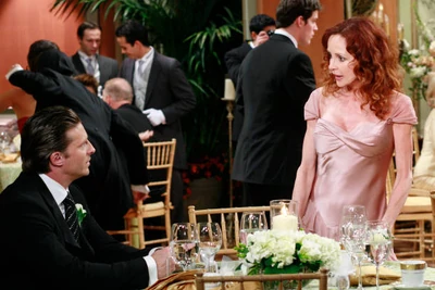 Bobbie Spencer & Jason chat at the Carjax wed (2007)